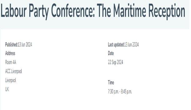 Labour Party Conference: The Maritime Reception