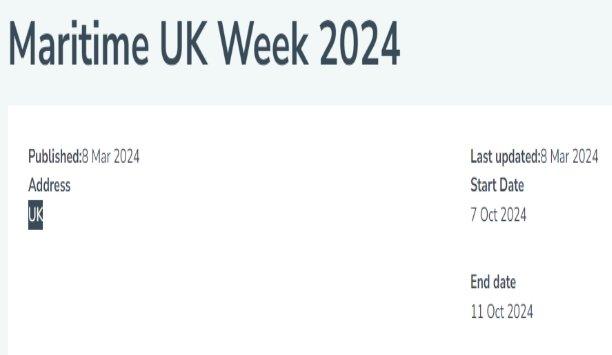 Maritime UK Week 2024