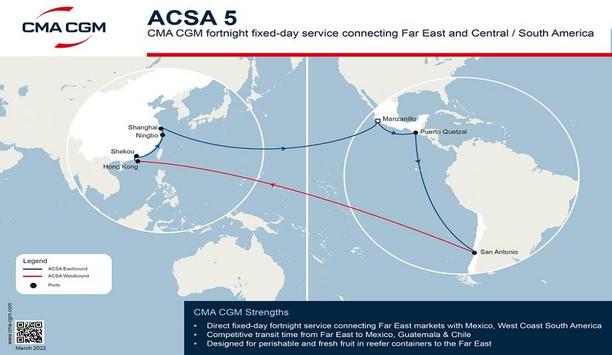 CMA CGM continues its development in Latin America and launches ACSA 5 connecting Asia with Mexico, Guatemala & Chile