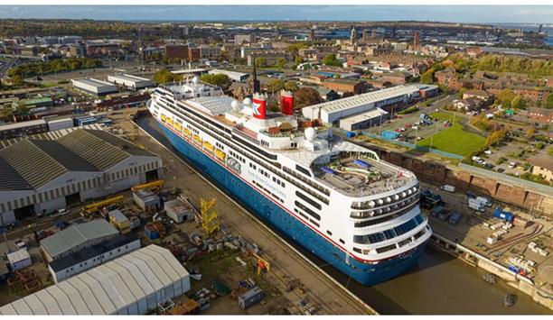 Fred. Olsen Cruise Lines’ Borealis vessel completes multi-million-pound refurbishment at Cammell Laird shipyard near Liverpool in the UK