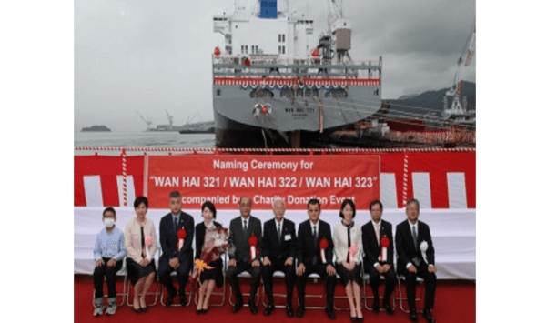 Wan Hai Lines holds a ship naming ceremony for new vessels in Japan