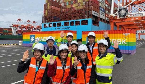 A.P. Moller - Maersk rainbow containers arrive to Yokohama to celebrate diversity