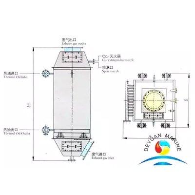 Deyuan Marine QFK55-0.5	QFK External Bypass Type Exhaust Gas Thermal Oil Heater