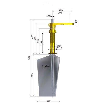 Italian Propellers TA40200-11 P Steel Rudders