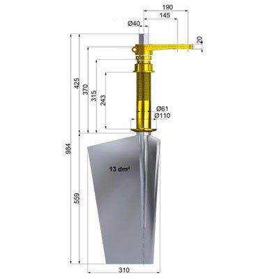 Italian Propellers TA40315-13 P Steel Rudders