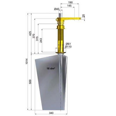 Italian Propellers TA40315-16 P Steel Rudders