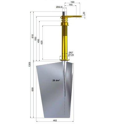 Italian Propellers TA60415-26 P Steel Rudders