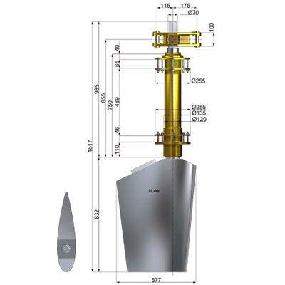 Italian Propellers TAS70750-39T U Steel Naca Rudders