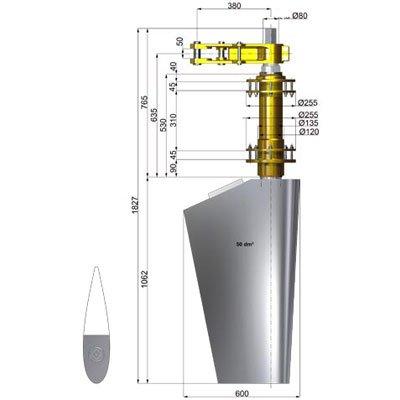 Italian Propellers TAS80530-80T U Steel Naca Rudders