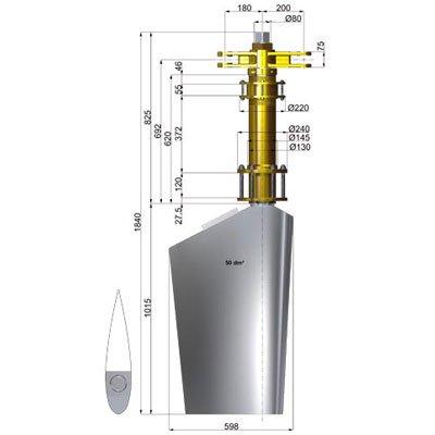 Italian Propellers TAS80620-50 U Steel Naca Rudders